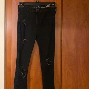 Hollister 0S high rise super skinny black jeans